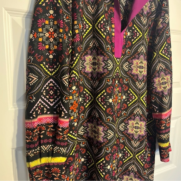 Antonio Melani Multicolor Aztec Geometric Print Henley Collar Shirt Dress Sz 8 - Picture 5 of 8